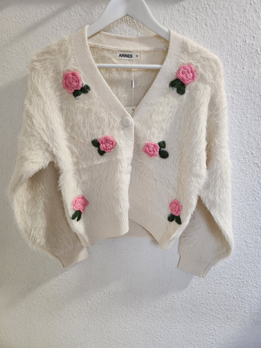 Strickjacke Flauschi Rosa