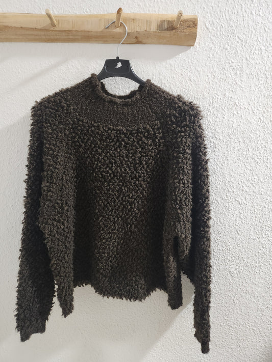 Boucle Pullover braun